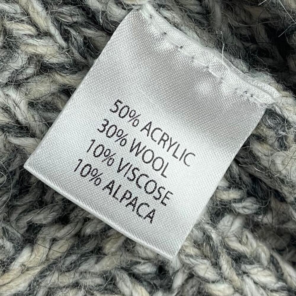 Lineamaglia Women's Wool-Blend Gray Sweater Large Open Cardigan Made in Italy - Picture 6 of 8